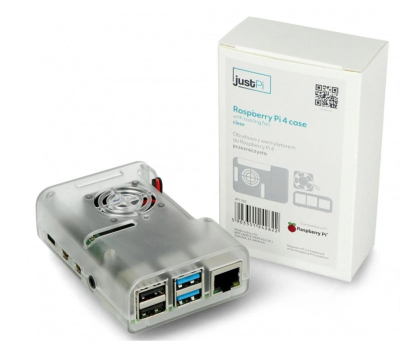 Obudowa do komputera Raspberry Pi Obudowa justPi do RPi 4B z went. przezroczysta